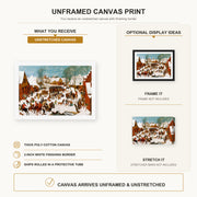 Pieter Bruegel the Elder - Massacre of the Innocents canvas print size comparison and framing display infographic