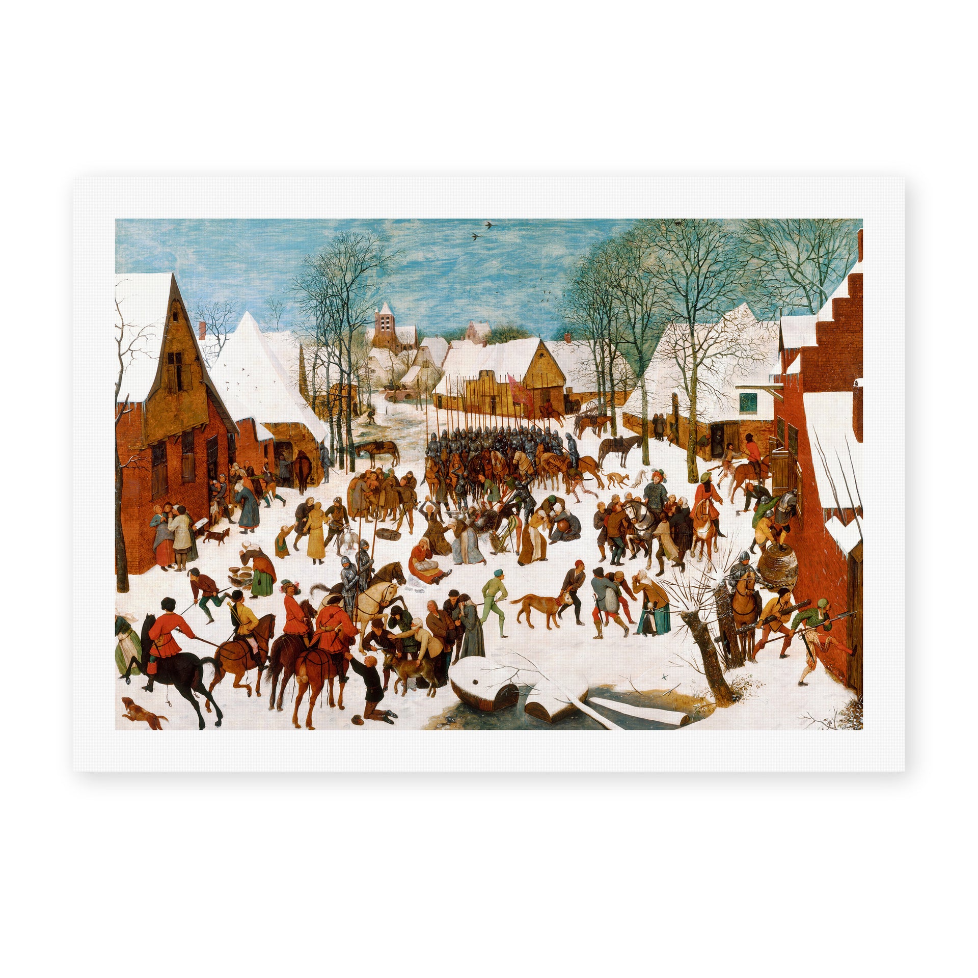 Pieter Bruegel the Elder's 'Massacre of the Innocents' painting reproduced as a rolled canvas print
