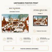 Pieter Bruegel the Elder - Massacre of the Innocents poster print size comparison and framing display infographic