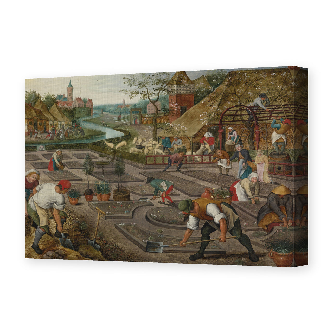 Pieter Bruegel the Elder's 'Spring' painting reproduced as a gallery-wrapped canvas print