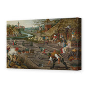 Pieter Bruegel the Elder's 'Spring' painting reproduced as a gallery-wrapped canvas print