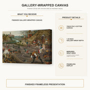 Pieter Bruegel the Elder - Spring gallery wrap canvas construction and hanging details infographic