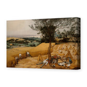 Pieter Bruegel the Elder's 'The Harvesters' painting reproduced as a gallery-wrapped canvas print