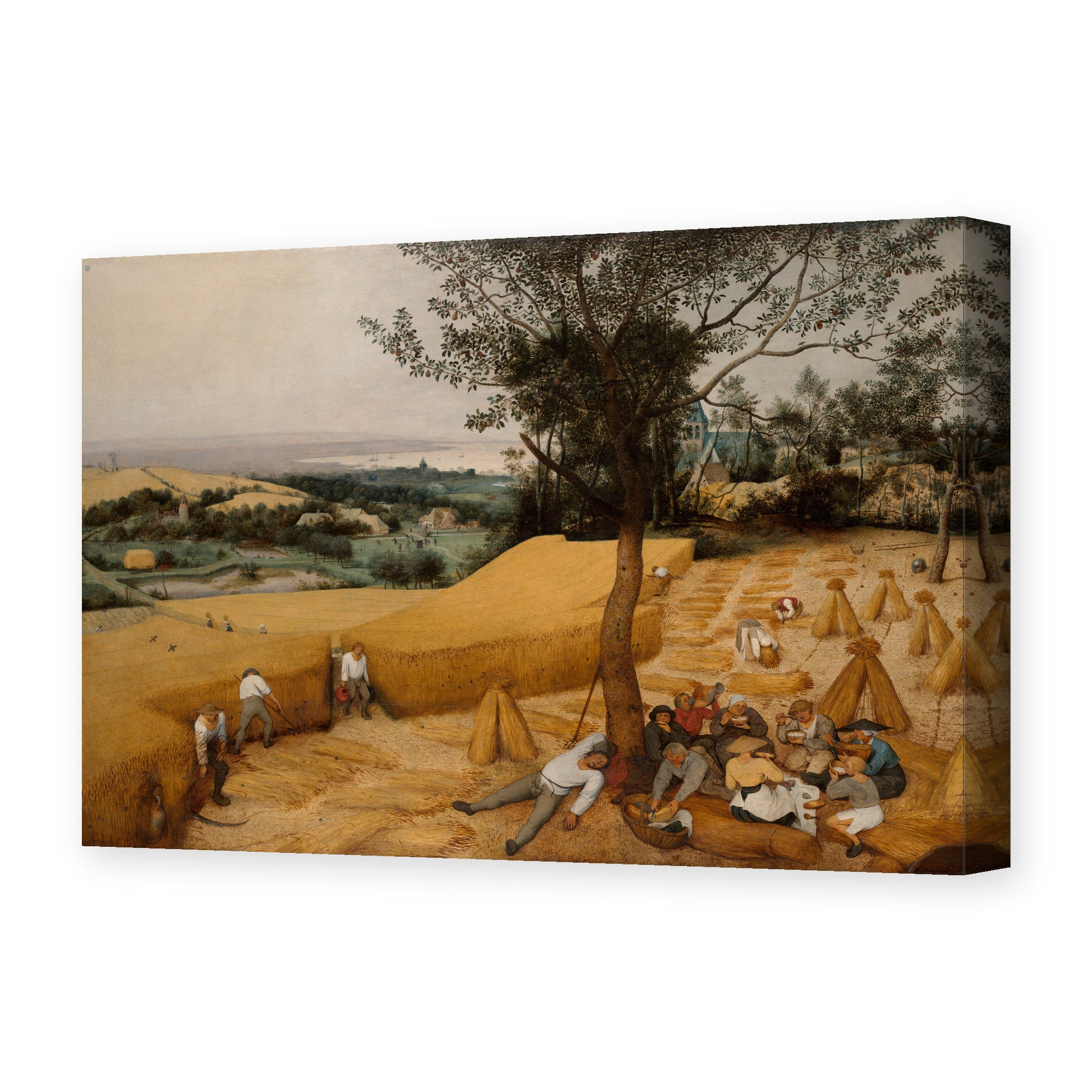 Pieter Bruegel the Elder's 'The Harvesters' painting reproduced as a gallery-wrapped canvas print