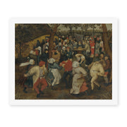 Pieter Bruegel the Elder's 'The Outdoor Wedding Feast' painting reproduced as a rolled canvas print