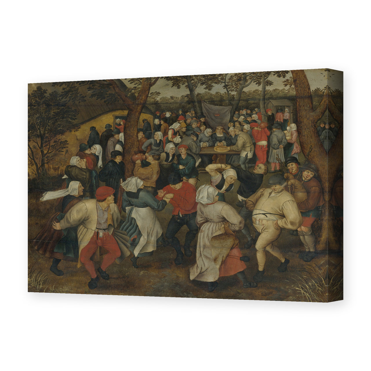 Pieter Bruegel the Elder's 'The Outdoor Wedding Feast' painting reproduced as a gallery-wrapped canvas print