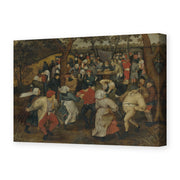 Pieter Bruegel the Elder's 'The Outdoor Wedding Feast' painting reproduced as a gallery-wrapped canvas print