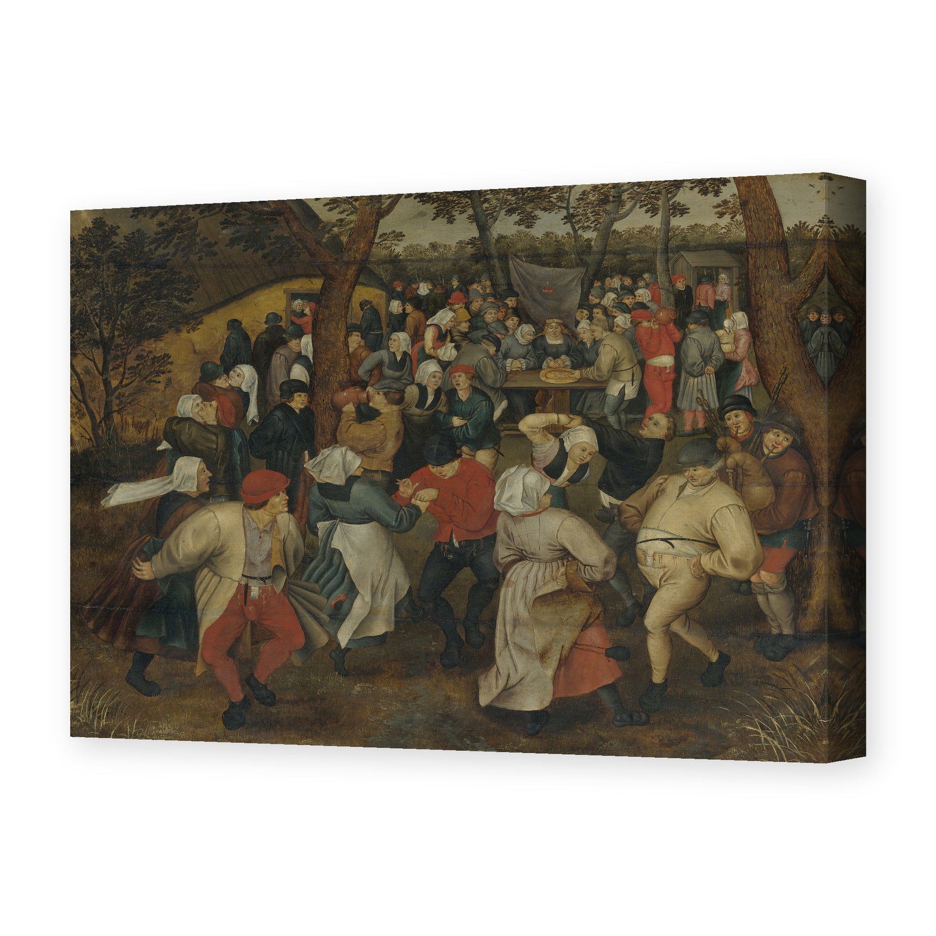 Pieter Bruegel the Elder's 'The Outdoor Wedding Feast' painting reproduced as a gallery-wrapped canvas print