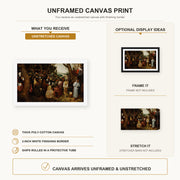 Pieter Bruegel the Elder - The Sermon of Saint John the Baptist canvas print size comparison and framing display infographic