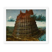 Pieter Bruegel the Elder's 'The Tower of Babel (Rotterdam)' painting reproduced as a rolled canvas print