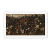 Pieter Bruegel the Elder's 'The Wine of Saint Martins Day' painting reproduced as a rolled canvas print