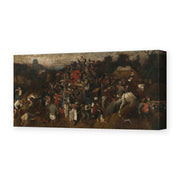 Pieter Bruegel the Elder's 'The Wine of Saint Martins Day' painting reproduced as a gallery-wrapped canvas print