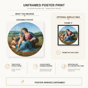 Raphael - Alba Madonna poster print size comparison and framing display infographic