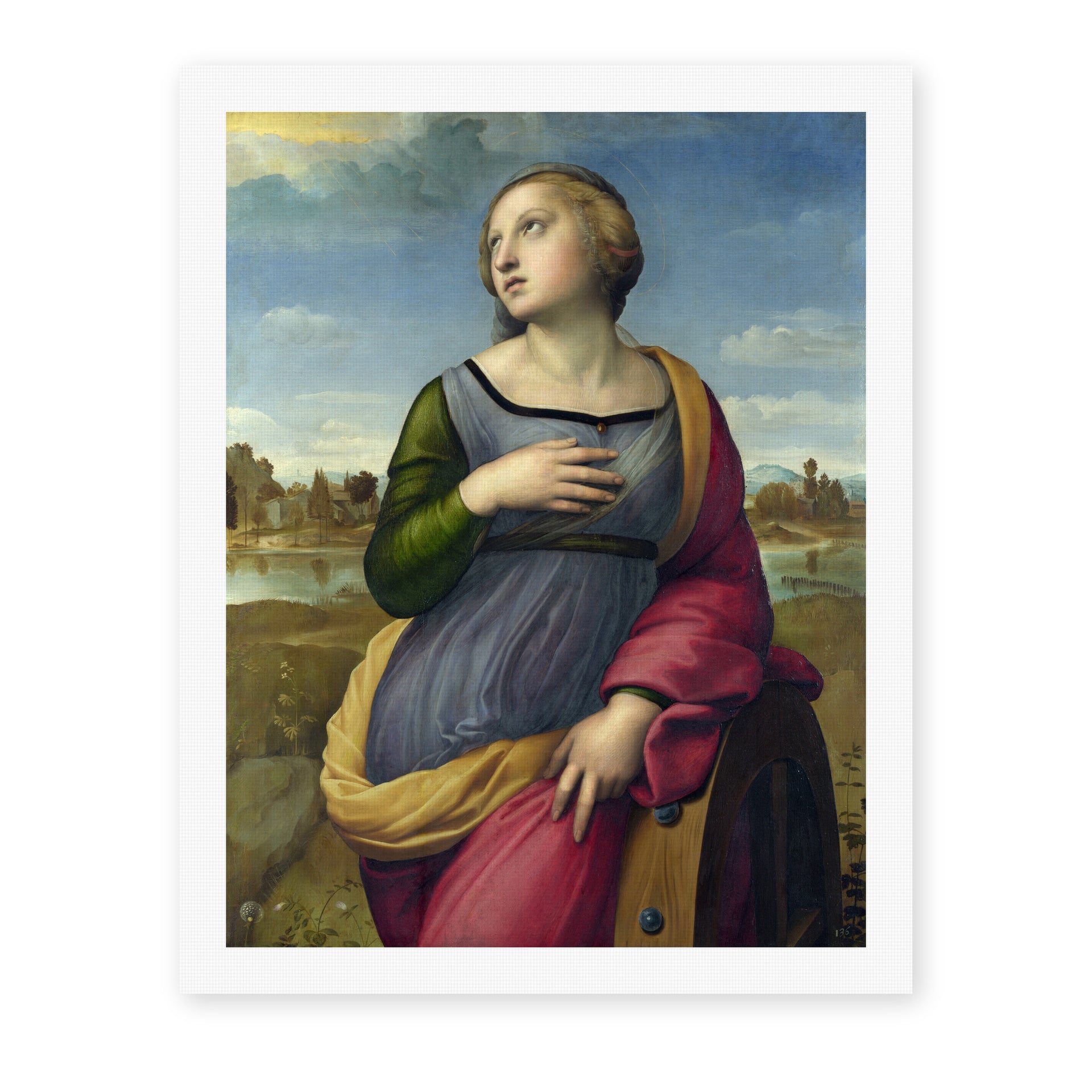 Raphael's 'Catherine' painting reproduced as a rolled canvas print