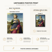 Raphael - Catherine poster print size comparison and framing display infographic