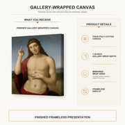 Raphael - Christ Blessing gallery wrap canvas construction and hanging details infographic