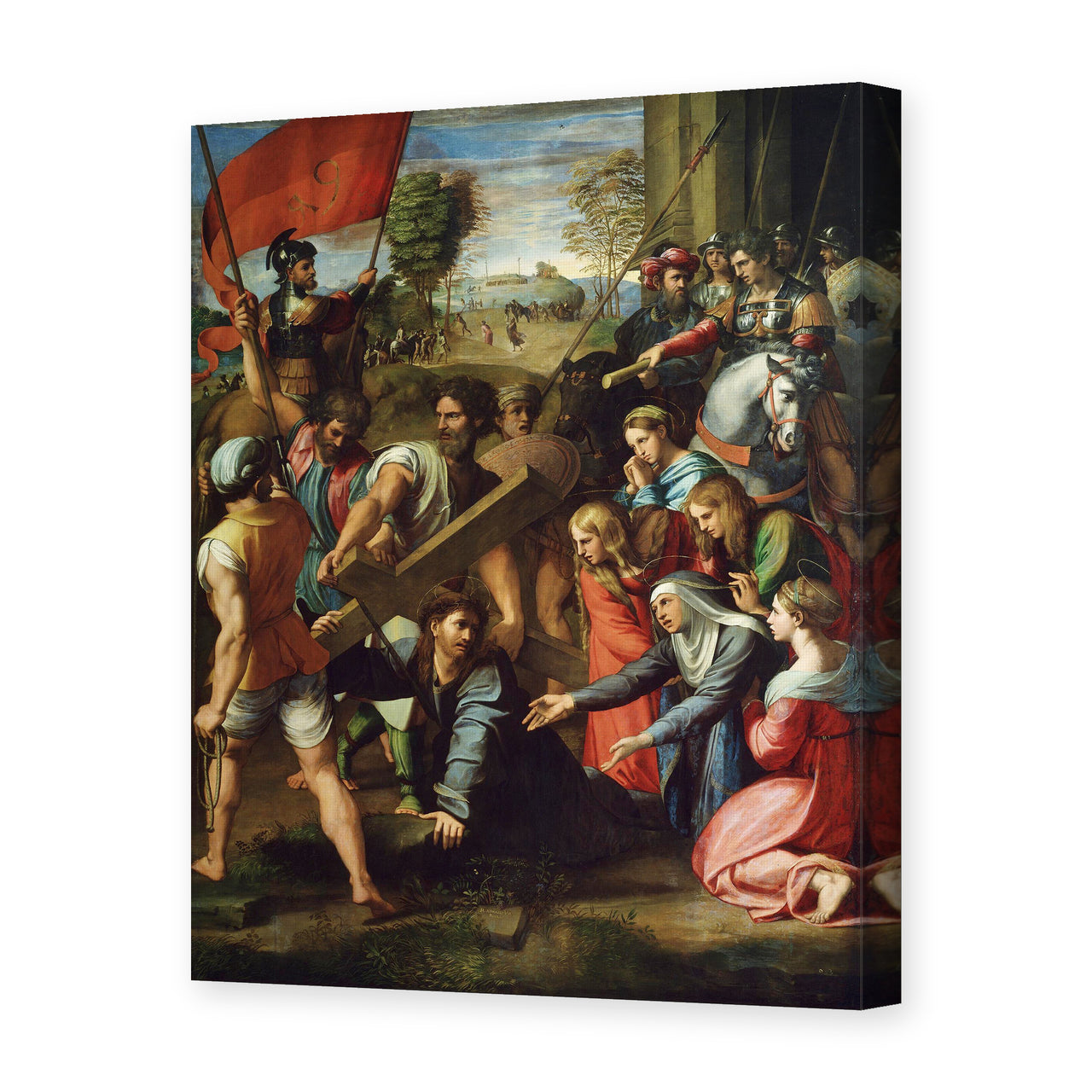 Raphael's 'Christ Falling on The Way to Calvary' painting reproduced as a gallery-wrapped canvas print