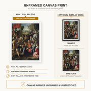 Raphael - Jesus Carrying His Cross canvas print size comparison and framing display infographic
