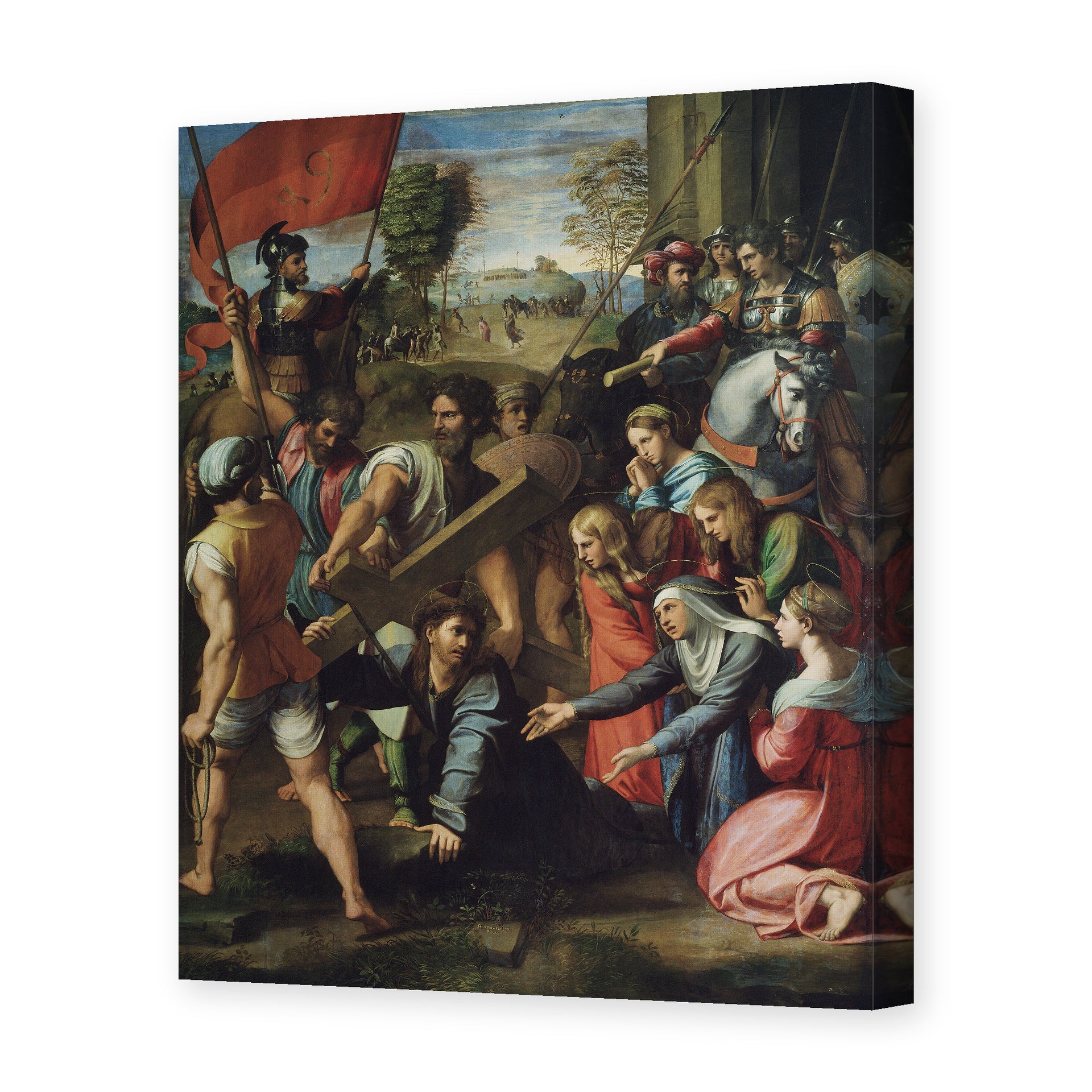Raphael's 'Jesus Carrying His Cross' painting reproduced as a gallery-wrapped canvas print