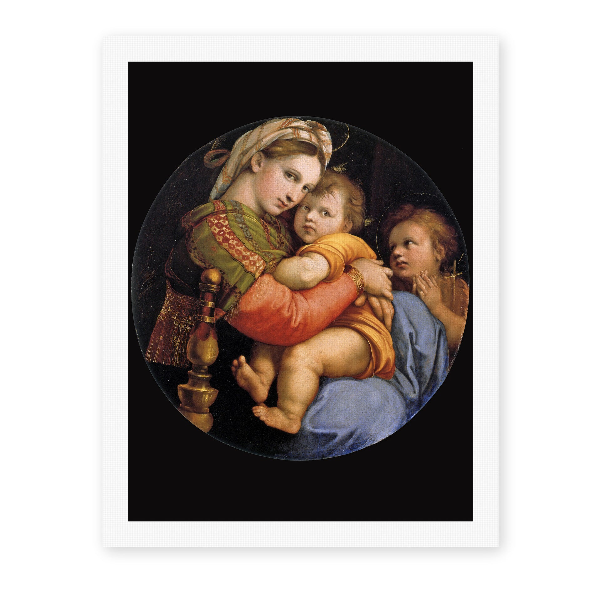 Raphael's 'Madonna della seggiola' painting reproduced as a rolled canvas print