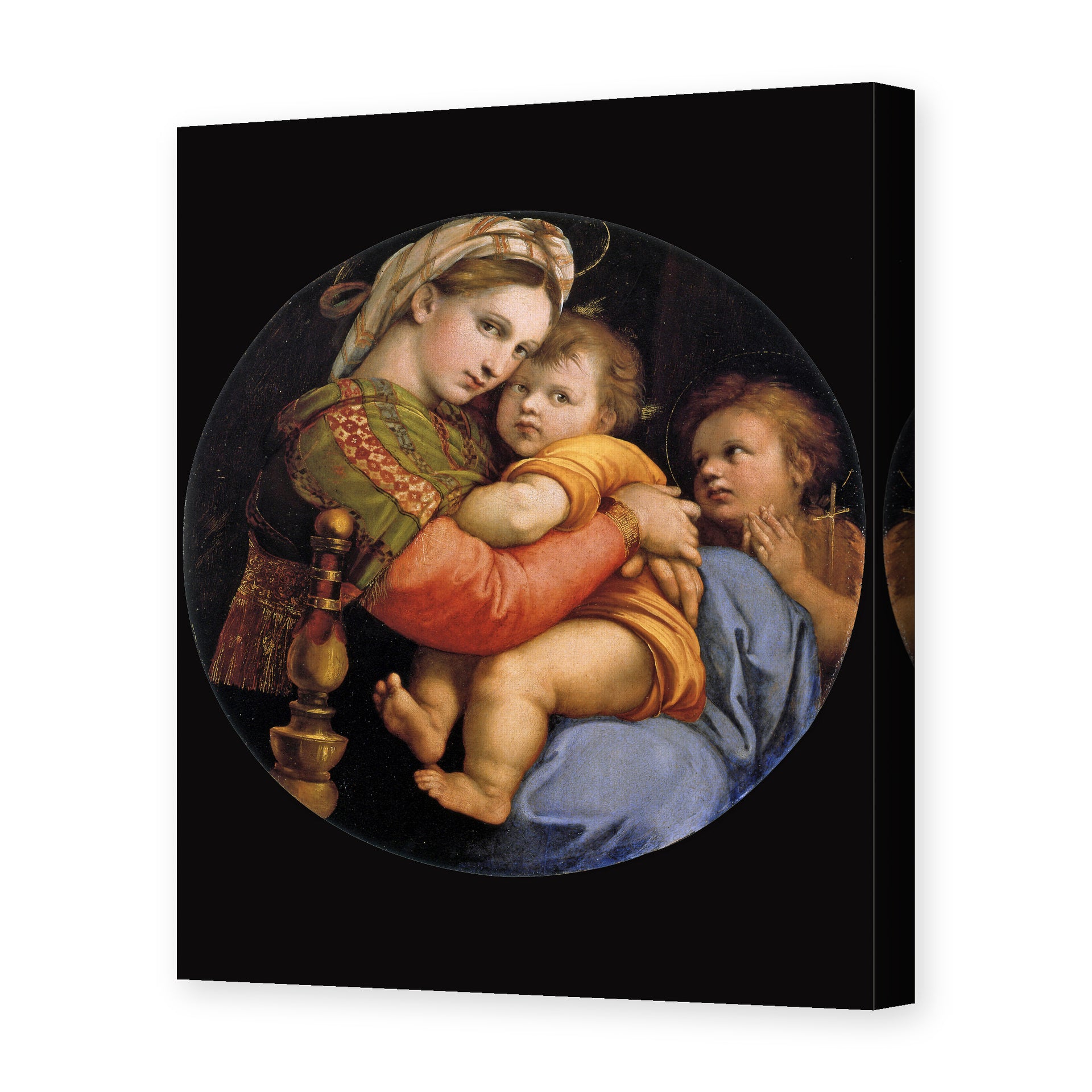 Raphael's 'Madonna della seggiola' painting reproduced as a gallery-wrapped canvas print