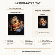 Raphael - Madonna della seggiola poster print size comparison and framing display infographic
