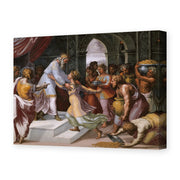 Raphael's 'Queen of Sheba and Solomon' painting reproduced as a gallery-wrapped canvas print
