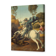 Raphael's 'Saint George and the Dragon' painting reproduced as a gallery-wrapped canvas print