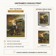 Raphael - St. Michael canvas print size comparison and framing display infographic