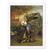 Raphael's 'St. Michael' painting reproduced as a rolled canvas print