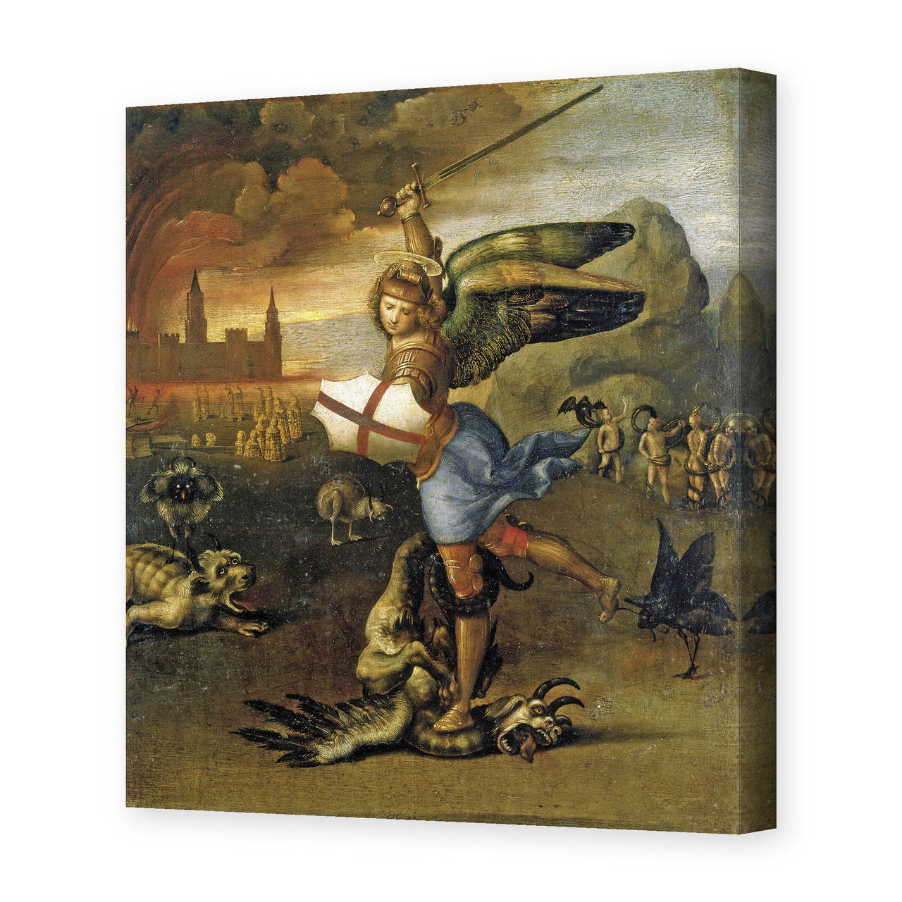 Raphael's 'St. Michael' painting reproduced as a gallery-wrapped canvas print