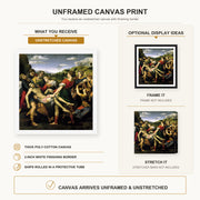 Raphael - The Deposition canvas print size comparison and framing display infographic