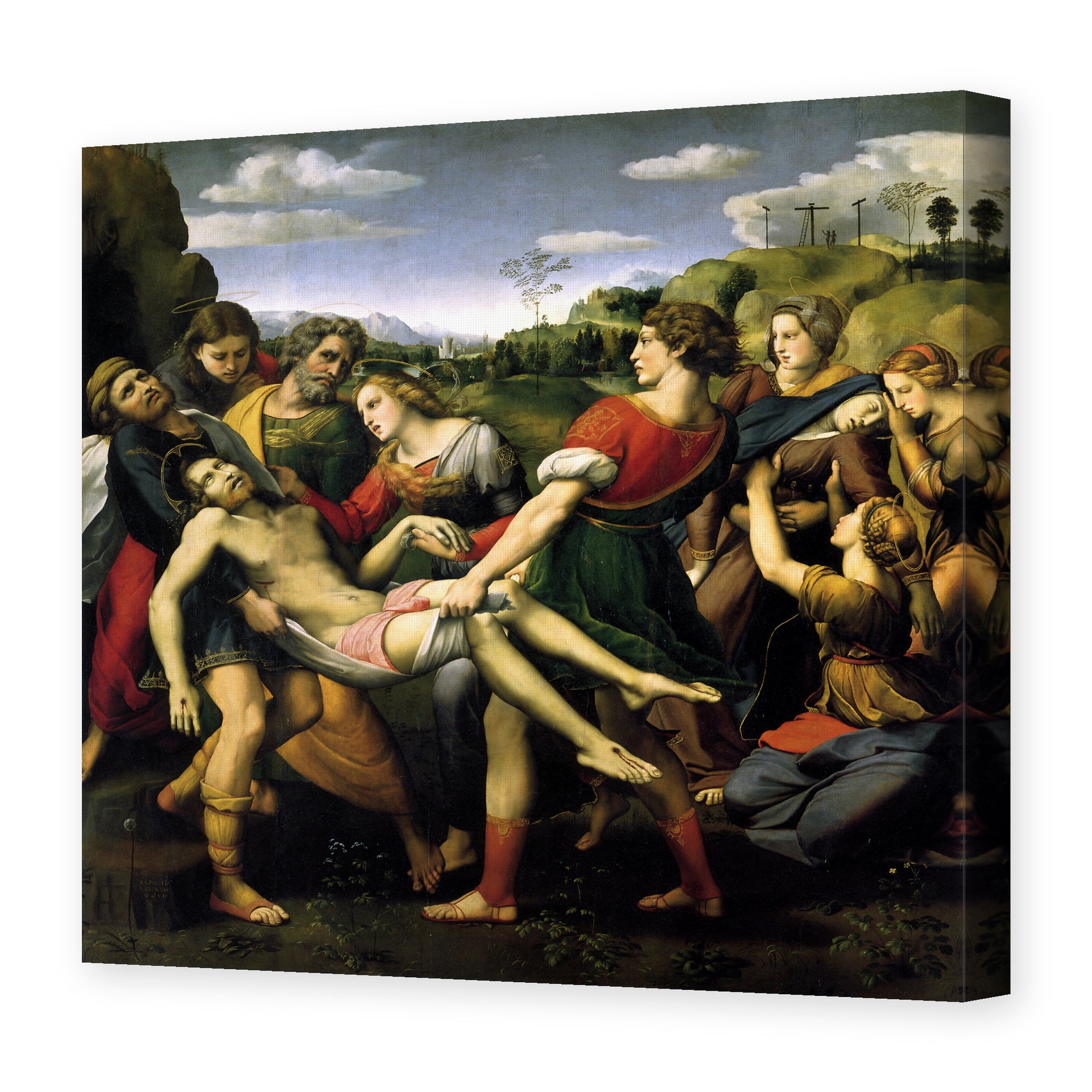 Raphael's 'The Deposition' painting reproduced as a gallery-wrapped canvas print