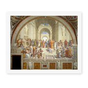 Raphael's 'The School of Athens' painting reproduced as a rolled canvas print