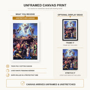 Raphael - The Transfiguration canvas print size comparison and framing display infographic