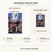 Raphael - The Transfiguration poster print size comparison and framing display infographic