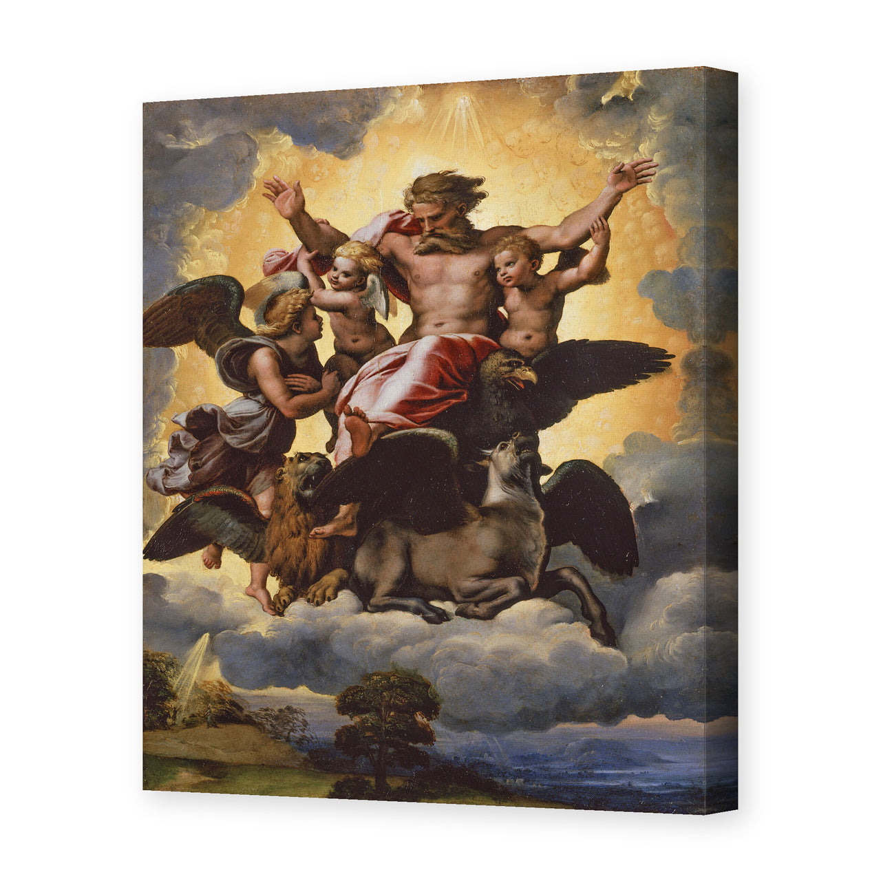 Raphael's 'The vision of Ezekiel' painting reproduced as a gallery-wrapped canvas print