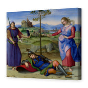 Raphael's 'The Vision of a Knight' painting reproduced as a gallery-wrapped canvas print