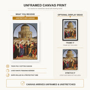 Raphael - The Wedding of the Virgin canvas print size comparison and framing display infographic