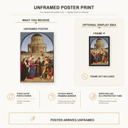 Raphael - The Wedding of the Virgin poster print size comparison and framing display infographic