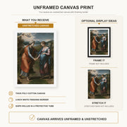 Raphael - Visitacion canvas print size comparison and framing display infographic