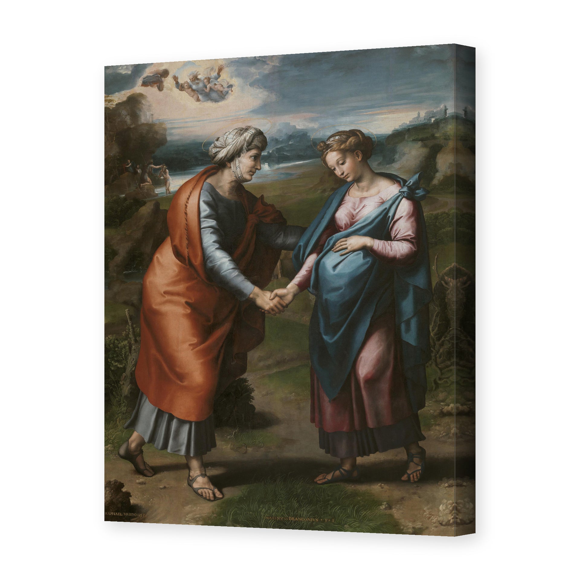Raphael's 'Visitacion' painting reproduced as a gallery-wrapped canvas print