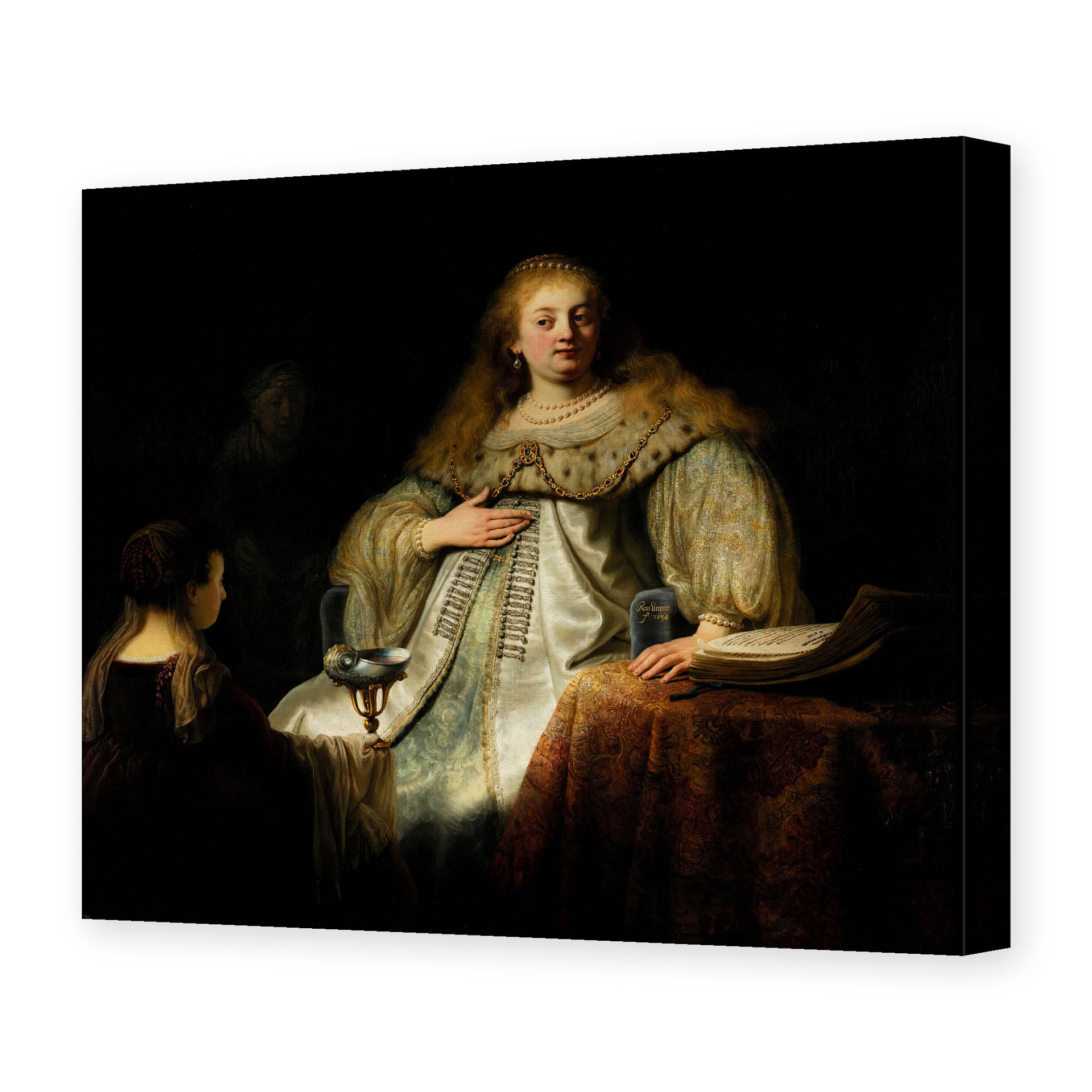 Rembrandt's 'Artemisia' painting reproduced as a gallery-wrapped canvas print
