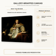 Rembrandt - Artemisia gallery wrap canvas construction and hanging details infographic