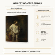 Rembrandt - Bathing Girl gallery wrap canvas construction and hanging details infographic