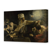 Rembrandt's 'Belshazzars Feast' painting reproduced as a gallery-wrapped canvas print