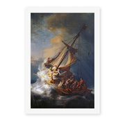 Rembrandt's 'Christ in the Storm on the Lake of Galilee' painting reproduced as a rolled canvas print