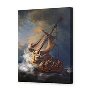Rembrandt's 'Christ in the Storm on the Lake of Galilee' painting reproduced as a gallery-wrapped canvas print