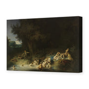 Rembrandt's 'Diana with Actaeon and Calisto' painting reproduced as a gallery-wrapped canvas print