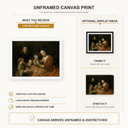 Rembrandt - Family Group canvas print size comparison and framing display infographic